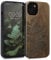kwmobile Hülle kompatibel mit Apple iPhone 13 Hülle - Holz Case - Handy Cover - TPU Handyhülle in Dunkelbraun Blätterzweig