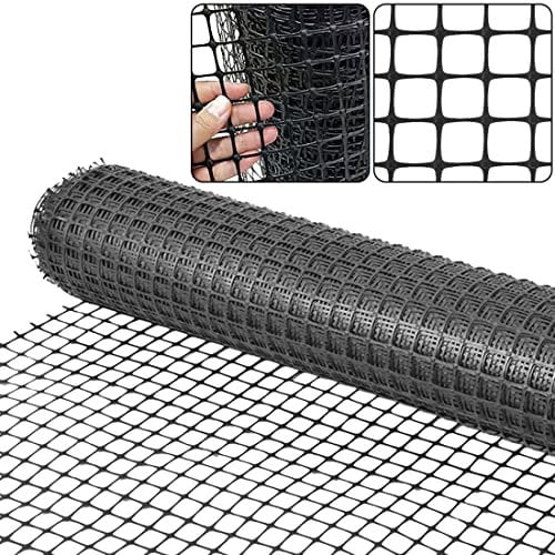 Garden Fence Barrier Fencing for Dogs,1x20m Snow Fence Plastic Mesh Fencing Roll[Heavy Duty]Safety Temporary Fencing,Garden Mesh Border Fence Reusable for Yard Vegetable Poultry Rabbit Chicken-Black