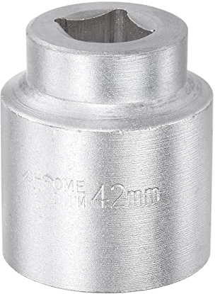 sourcing map Douille à choc standard en alliage d'acier à entraînement carré 12 pans 42 mm