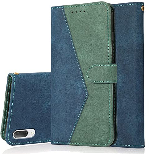 Radoo Compatible with Sony Xperia L3 Case, Flip Folio Leather Magnetic Soft PU Shockproof Cover Wallet with Thin Slim TPU Bumper Silicone Folio Stand Card Holder for Sony Xperia L3(Blue Green)