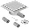 Neodrain Desagüe de ducha cuadrado de acero inoxidable 304 y 360 ° PVC, rejilla a cuadros con superficie de níquel cepillado, incluye colador, gancho y adaptador de desagüe (150 mm x 150 mm)
