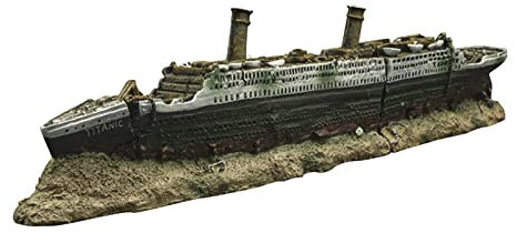 AWHAO Aquarium Aquarium Titanic Schiffswrack Ornament Landschaftsbau Dekor Höhlenversteck