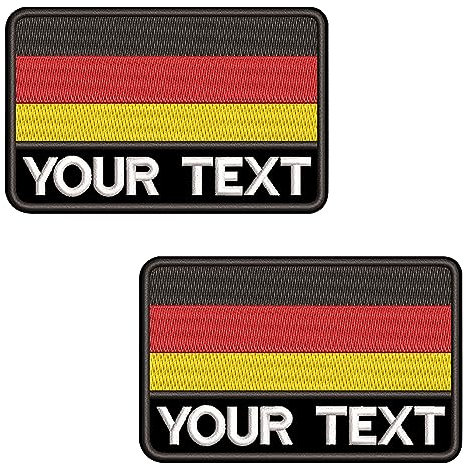 misscase Patch Deutschland name, Embroidery Name Patches, Personalisierte Gestickte Text Namensschild für Motorrad Biker Mehrere Kleidung Taschen Weste Abzeichen/Bügeleisen auf dem Rücken (Military)