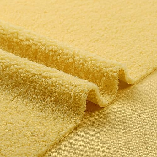 21 Farben Sherpa-Plüsch-Stoff 160x50cm Fleece-Stoff Lammfell Thermal Gefüttert Material Für DIY Kunsthandwerk Jacke Quilted Kunsthandwerk Weihnachten Dekorationen(Color:15 light yellow)