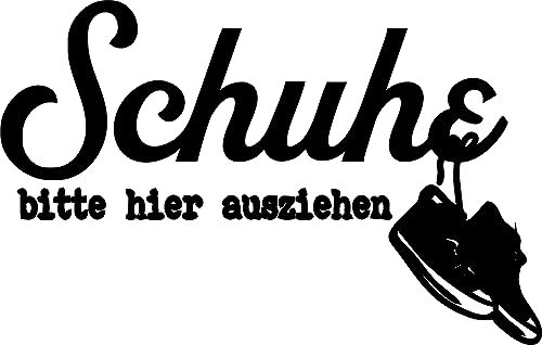 11cm Hochwertiges Schild Aufkleber-Folie Sticker Decal Schuhe bitte hier ausziehen mit Chucks Turnschuhen S971