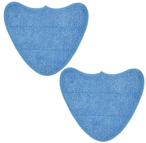 KVBUCC 2 Pieces Blue Steam Mop Pads, Mop Replacement Pads, Microfiber Mop Pads, Triangle Mop Pads, Steam Mop Compatible Cleaning Pads, Microfiber Cleaning Pads