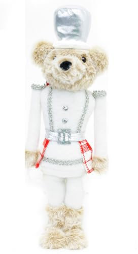 INTRECCI Schiaccianoci di Natale, Altezza 55 cm, Addobbo Natalizio, Elegante, Perfetto per Decorare L'Albero e la Casa, Simbolo di Buon Augurio, Regalo Originale. Fantasia: Orso Bianco