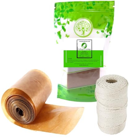 Collagène Boyaux 45mm/5mts + Ficelle de Cuisine 80m - Boîtier de Collagène