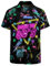 Herren Hemden 80er 90er Jahre Vintage Outfit Button Up Hawaiihemd Lustige Party Strand Kostüme, Black-back to 80s, XL