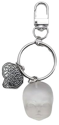 CocHon Schlüsselanhänger 2 Stück Handgemachte Gesichtspuppe Gehirn Halloween Schlüsselanhänger Autotasche Anhänger