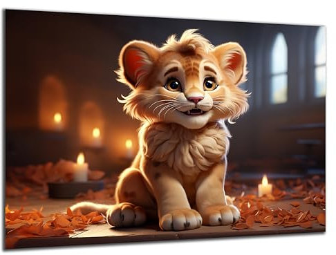 Munera Design - Bild 30x40 - süße niedliche Tiere Löwe - Wand-Bilder Kinder-Zimmer