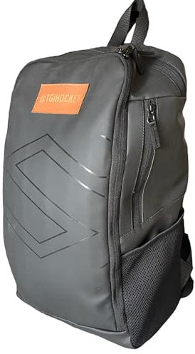 TGI Rucksack für Männer und Frauen, mit Laptop, wasserdichter Schulrucksack für Uni, Reisen, Hockey, Freizeit und Arbeit., Schwarz / Grau, L