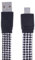 REY Cable Universal Plano USB a Micro USB, Cordón Trenzado, Malla Reforzada, Negro Blanco