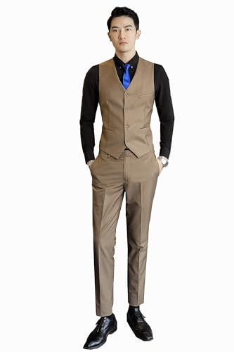 UNINUKOO Herrenanzug, 2-teilig, Weste und Hose, Hochzeit, Abschlussball