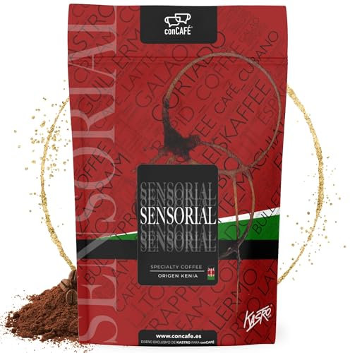 conCAFÉ - Sensorial | Café molido de Especialidad | Origen Kenia | 100% Arábica | Specialty Coffee 86.25 puntos SCA | Tueste Natural y Artesanal | Paquete 500g
