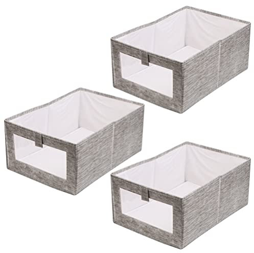 ZOGPLG 3PCS Wardrobe Storage Box Draw Organisers for Clothes Box Drawer Organiser Underwear for Wardrobe,Clothes Box Foldable box Storage 40 x 28 x 17 cm Super Large for 10-15 Sweater or Pants