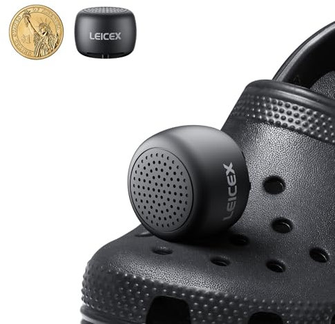 LEICEX Croc Speakers Bluetooth, Tiny Speaker for Crocs, Bluetooth Croc Charm Croc Accessories,Halloween Croc Speaker(Black)