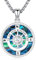Friggem Collier Boussole en Argent Sterling 925 Coquille d'ormeau Boussole Pendentif, 2024 Amitié pour la remise des diplômes Talisman Voyage Collier Bijoux de Fin d'études