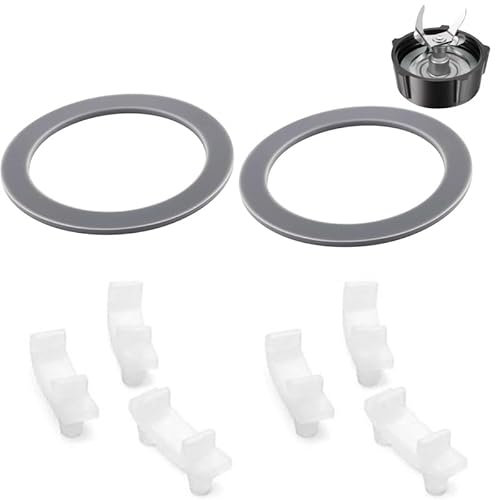 2 PCS Gasket Replacement Rubber, Ring Seal Rings Gaskets Part with 6 Shock Pads for Replacement Parts Accessories Blender Series 600W and 900W