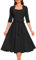 Black Cocktail Formal Dress with 3/4 Sleeves for Wedding Fit and Fare A Line Church Dresses Party Outfits for Women Funeral 2025 Black S