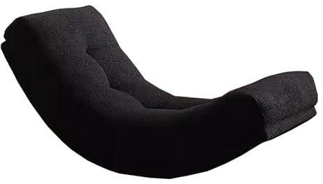 WLCNYL Lazy Schaukelstuhl, Sofasessel ohne Armlehnen, Schaukelstuhl für Bodensofa, einzelner Liegestuhl, für Wohnzimmer/Schlafzimmer/Balkon (schwarz)