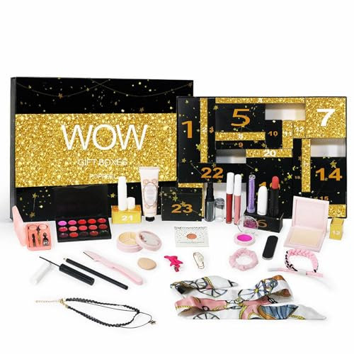 Wzxhew Adventskalender 2024 Make-up Weihnachten Make-up Box für Frauen 24 Tage Countdown Kalender Beauty Adventskalender Xmas Geschenkbox Kalender für Frauen Full Kit (A, Einheitsgröße)
