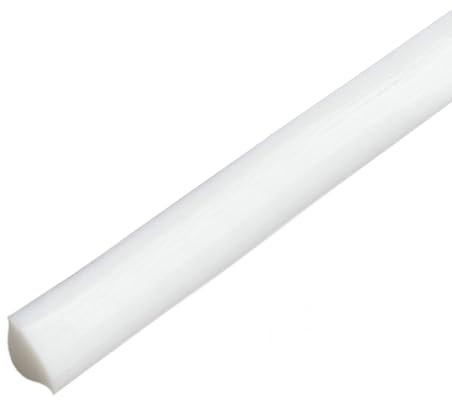 Inscrip 5M Flexible Viertelstab Deckenleisten Selbstklebend Sockelleiste Zierleisten, Wasserdichte Dichtungs Zierleisten für Wandkanten, Schrankkanten, Abschlussleiste,Deckenkanten (Weiß 15mm)