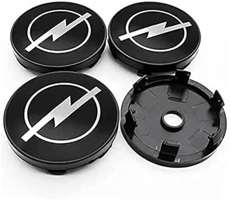 LyTTuu 4 Stück Auto Radnabenkappen für Opel Astra Insignia Omega 60mm,Felgenkappen Nabendeckel Nabenabdeckung Wasserdicht Staubdicht Reifen Felgen Zubehör,Black