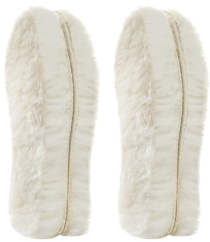 Flintronic 2 Paar Lammwolle Einlegesohlen Warm, Lammwollsohlen, Natürliche Wärmesohlen, Schuheinlagen aus Echter Lammwolle, Lammfell Einlegesohlen, Wärmesohlen für Schuhe, Einlagen Schuhe Warm, EU39