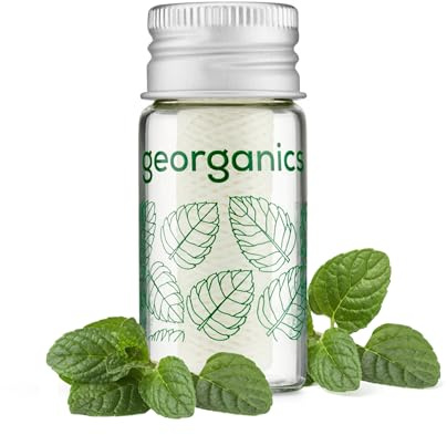 Georganics Peppermint Dental Floss - Plastic-Free & Biodegradable Silk | Plastic-Free & Biodegradable Silk - Peppermint Flavour - Fluoride-Free, 30m in Length