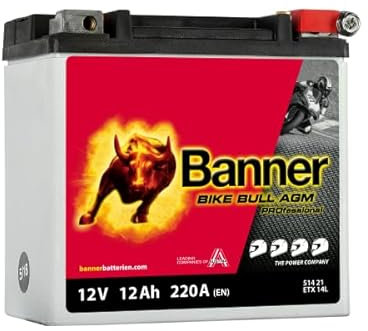 Banner Bike Bull AGM PRO BETX14L (514 21) Motorradbatterie - 12V 12Ah