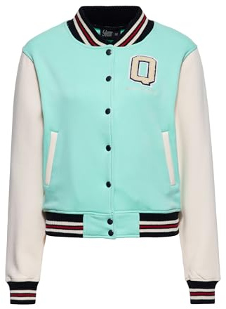Queen Kerosin Damen College Jacke · Varsity Jacket · Rückenstickerei · Frontstickerei · Rundhals · Stehkragen · Vintage · Motorroller · Retro · Pinup · Rockabilly · Vintage Love