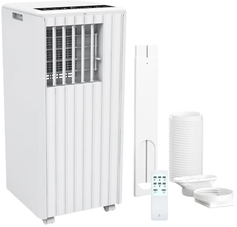 Tragbares Klimagerät 8000 BTU - 3 in 1 Kühlung, Luftentfeuchter und Ventilator mit leisem Betrieb, Schlafmodus, 24-Stunden-Timer und Energieeinsparung für