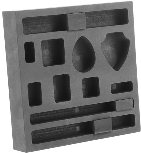 Graphit Gussform für Metallguss mit 11 Mulden und Trennwand | Schwarz, 1 Stück, Präzise Ausführung, für Induktionsofen Einsatz und Sauberes Entformen