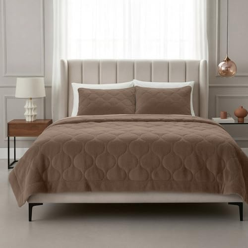 Sleeptime Bettdecke ohne Bezug - Teddy Premium - Braun - Single - 140 x 200 - Super Weich & Waschbar - Inklusive Kissenbezüge