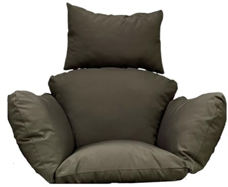 Awoyep Kissen Hängesessel Schaukelstuhl Outdoor: Modern Hängeschaukel Pad Polyester Sitzkissen Weich Wasserdicht Ersatzkissen Garten Polster Auflage mit Kopfstütze für Rattan Hängesessel (Dark Gray)