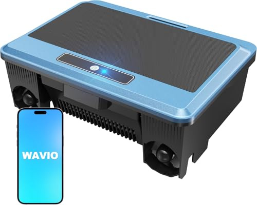 (2026 Upgrade) WAVIO F1T Robot Skimmer Solaire de Piscine, Contrôle Via App, Double Options de Recharge, Anti-Obstacle Intelligent, Nettoyage Automatique 24/7, Idéal pour Piscine Hors Sol, Bleu