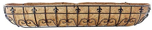 RUDDINGS WOOD Large 48 (120cm) Fleur de lys Wall Trough Planter - Metal Window Box Garden Basket Planter