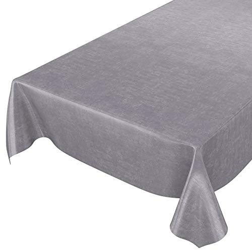ANRO Tischdecke Wachstuchtischdecke Wachstuch Wachstischdecke Tischdecke Beton Grau Uni Urban 120x140cm