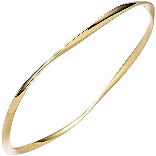 Jobo Damen Herren Armreif aus 925 Sterling Silber vergoldet 22 cm