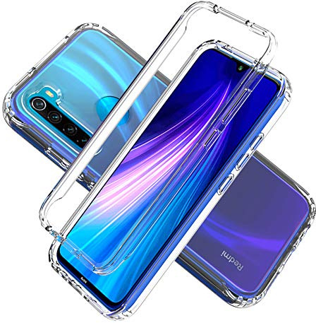 Funda para Xiaomi Redmi Note 8 (2019/2021) - Carcasa Completa Anti-Shock [360°] Full Body Protección [Silicona TPU Frente] y [Duro PC Back] para Redmi Note 8 (2019/2021) - Cover Doble [Transparente]