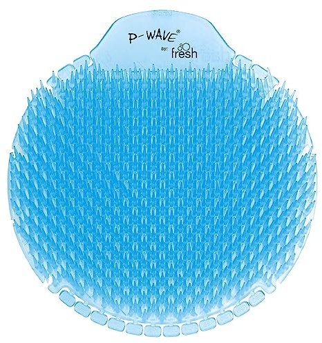P-Wave Slant6 Urinal Mats Scented, 10 Screens Pack, Fits Most Urinals & Waterless, Long Lasting 30 Days Urinal Deodoriser & Odour Neutraliser, Anti-Splash Guard Slanted Bristle, Cotton Blossom