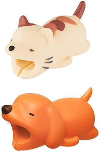 ROSETOR 2 Pcs Cable Protector, Animal Bites Cable Saver Case, ABS Plastic & Silicone, Prevents Breakage Cord for Mobile Phone, Panda & Lesser Panda Design, CORD_MANAGEMENT_COVER