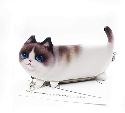 tooloflife Federtasche Reißverschluss Stifthalter Bürobedarf Schule Federmäppchen Schüler Karikatur Niedlich Katze