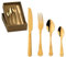 Buyer Star Gold Cutlery Set, 16 Piece Kings Pattern Flatware Set Stainless Steel Silverware Set Forks Knives and Spoons Set Service for 4, Dishwasher Safe