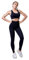 Jamron Damen Stretch Yoga Kleidung Set Sport-BH+Leggings 2PCS Trainingsanzug Gym Fitness Activewear SN071202 Schwarz M