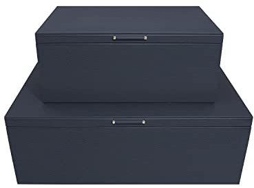 Stackers Navy & Gold Set of 2 Storage Boxes