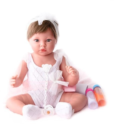 MARÍA JESÚS Reborn Baby Puppen Lebensecht Mädchen 52cm, 2,2Kg, badefähigen und voller Vinylkörper Realistisch Weiches Vinylsilikon, Reborn Babys vollsilikon lebensecht Puppe