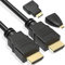 Retoo HDMI-Kabel 3in1 1,5m Adapter zu Mini-HDMI und Micro-HDMI unterstützt Full HDTV 1080P Multifunktionales HDMI Kabel für TV/Projektor/Monitor/Digitalkamera Micro und Mini HDMI-Adapter