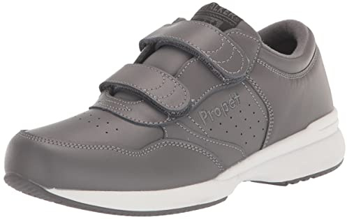 Propét Men's Life Walker Strap Sneaker, Dark Grey, 9.5 UK